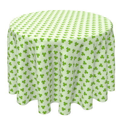 Round Floral Cotton Twill Tablecloth