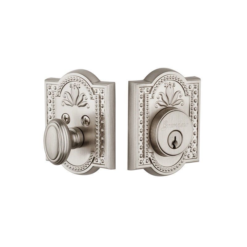 Parthenon Single Cylinder Deadbolt, Satin Nickel
