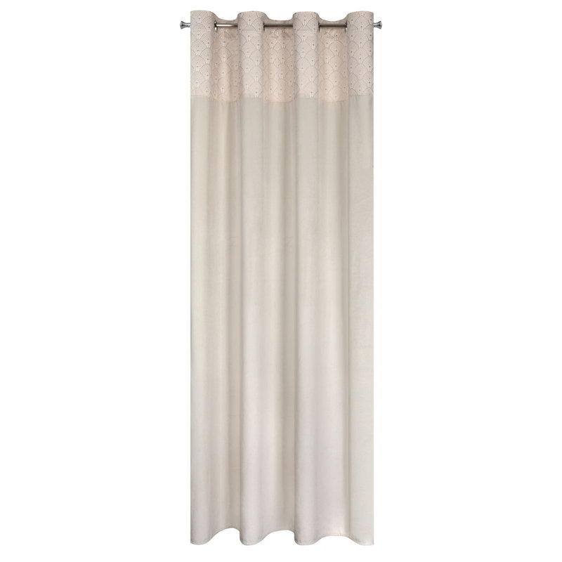 Design 91 Polyester Room Darkening Eyelet Curtains Panel, Cream