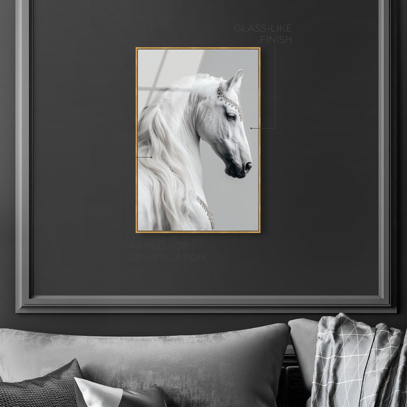 Jeweled Mane I Print by Oliver Gal, 37" H x 25" W, Gold Floater Frame