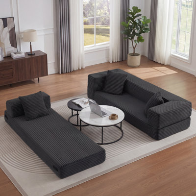 Canapé-lit moderne en corde de 78 po à 2 niveaux pour appartements et grands espaces de vie