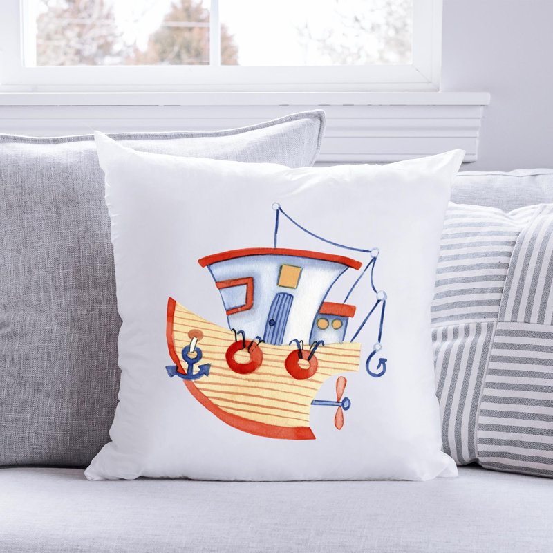 Nautical Sea Life_708 - Coussin décoratif inclus, H 14 po x l 14 po