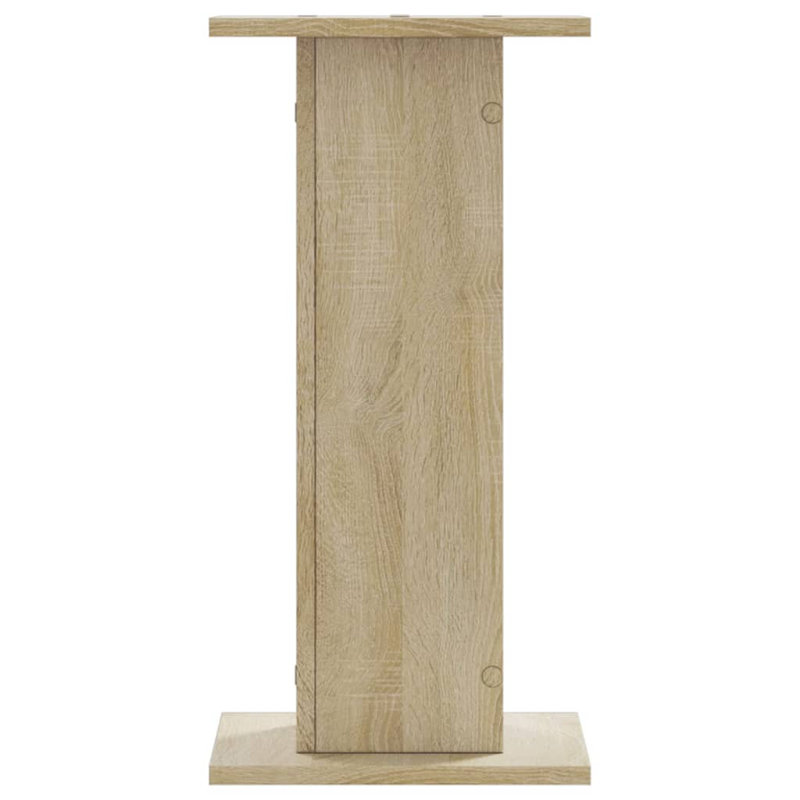  Support pour haut-parleur 2 pièces en bois d'ingénierie 11,8 x 11,8 x 23,6 po Sonoma Oak, Naturel