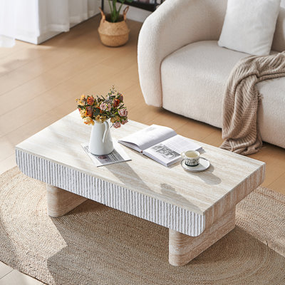 Table basse avec plateau en faux marbre (table incluse seulement)