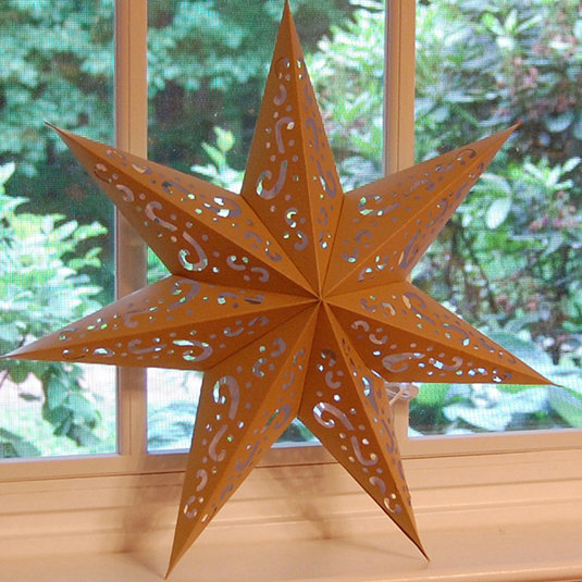 Star Hanging Lantern - 3 Piece, Gold