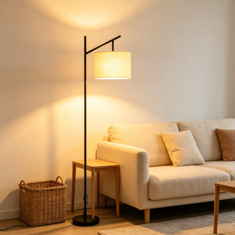 Lampe sur pied traditionnelle RVB avec télécommande changeant de couleur pour la fête dans la chambre à coucher, Beige