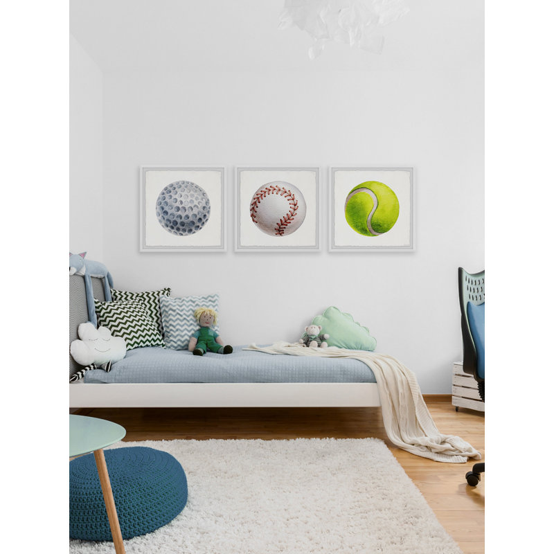 Easterwood Grab A Ball - 3 Piece Single Picture Frame Print Set, 81cm H x 244cm W