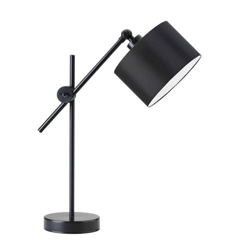 Gartha Adjustable Metal Desk Lamp, Black, Black