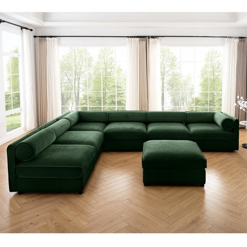 Modulaire luxueux en chenille avec rangement - Moderne et ergonomique pour la maison 6 Modulaire dans un style confortable