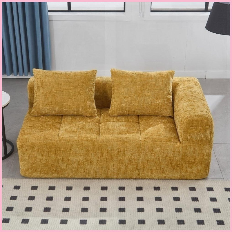 Canapé en chenille Minimalist, Jaune