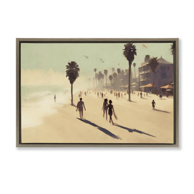  Tropical Shore Walk Framed Floater Canvas by Noah Bay