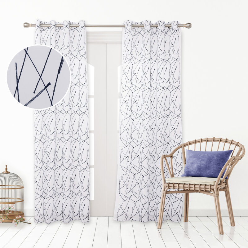 Clararose Semi Sheer Curtain Pair, 140cm Width x 180cm Drop