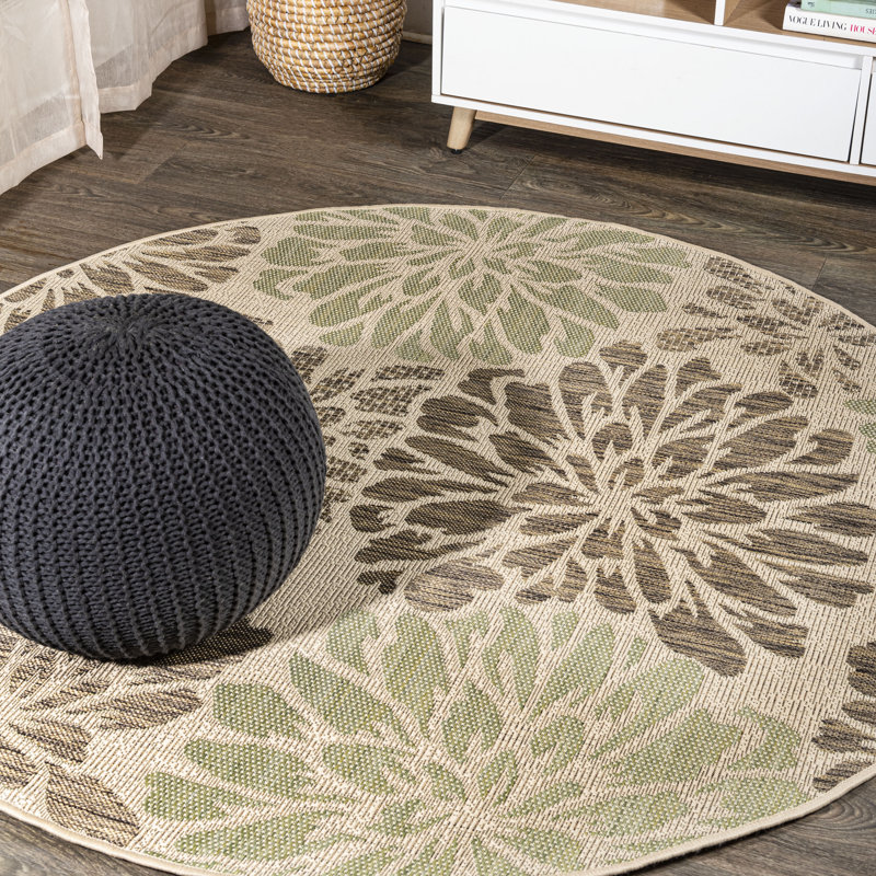 Tapis intérieur / extérieur Hagy, Rond 3 pi 11 po