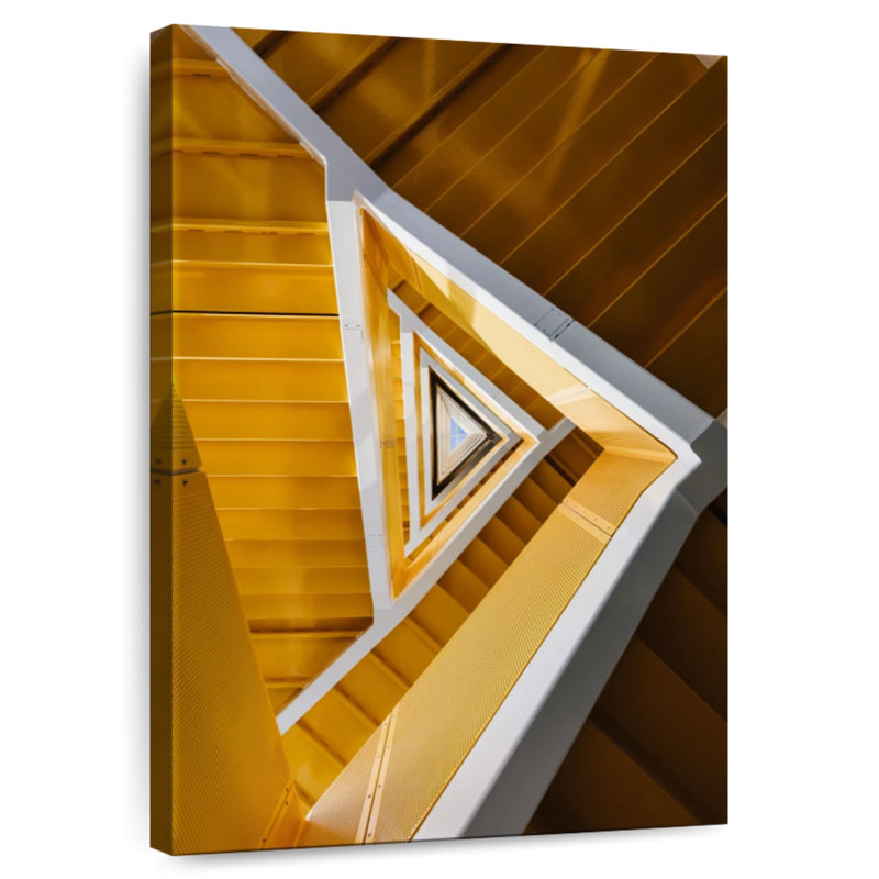 Lilie Yellow Triangular Staircase, 30" H x 20" W