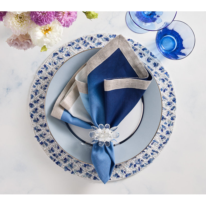 Spectra Napkin Ring Set, Glacier Blue