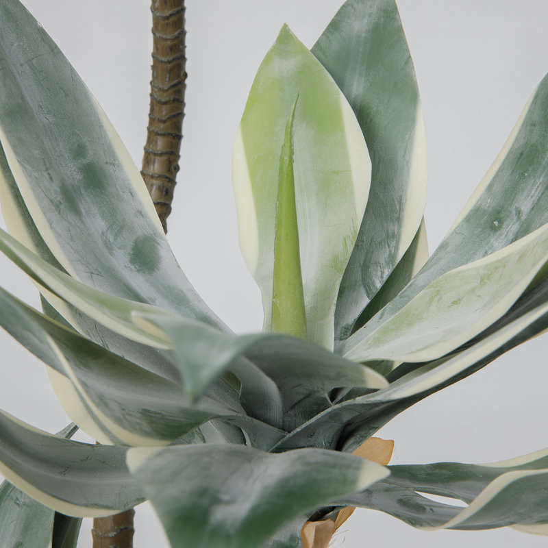 Jardinière 54,6 po agave artificielle en coquillage conçue pour une utilisation intérieure et extérieure