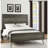 King Bed In Contemporary Look With Solid Wood, Brush Dark Gray Metal Legs And Slat Design For Bedroom Style Paneling