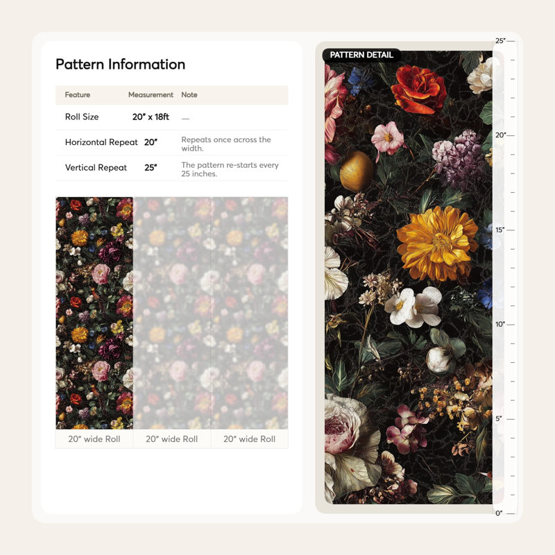 Papier peint floral luxueux avec pivoines rétro