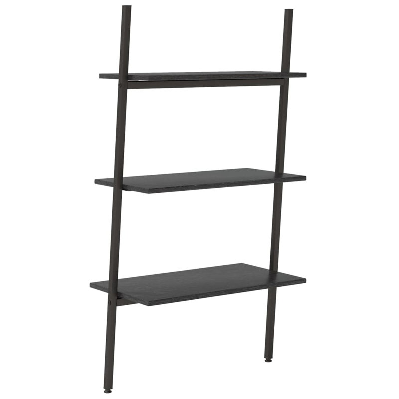 Castanea 116cm H x 64cm W Manufactured Wood;Steel Ladder Bookcase, Black