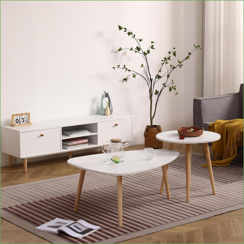 Table basse moderne en forme d'œuf pour salon, longueur 900 mm, facile à assembler et amp; Sophistication unique