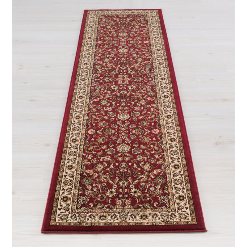 Izaiah Oriental Red/Gray/Ivory Area Rug, Rectangle 6'7" x 9'6"