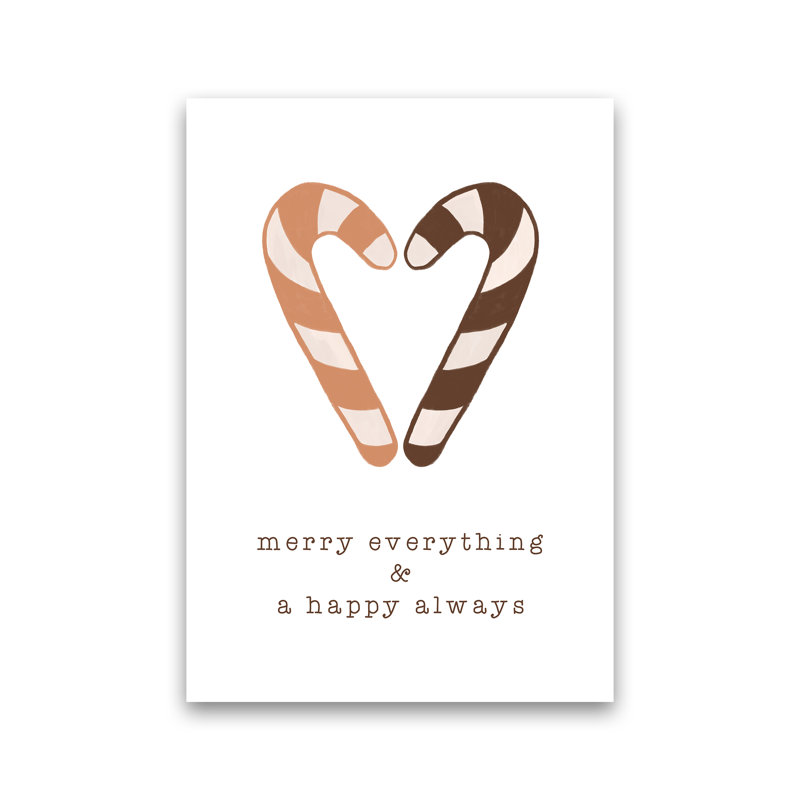 Merry Everything & A Happy Always By Orara - Print, No Framed, 30cm H x 21cm W x 1cm D
