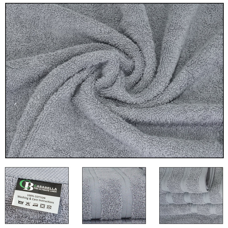 Casabella Luxury Hand Towel, Silver