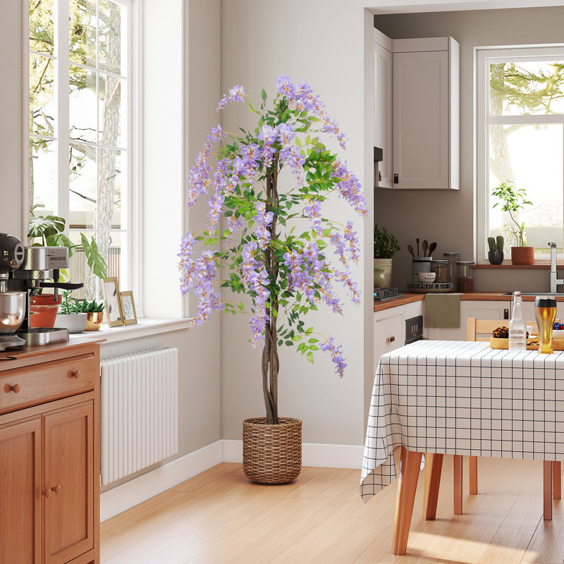 180cm Faux Wisteria Plant in Cement Pot