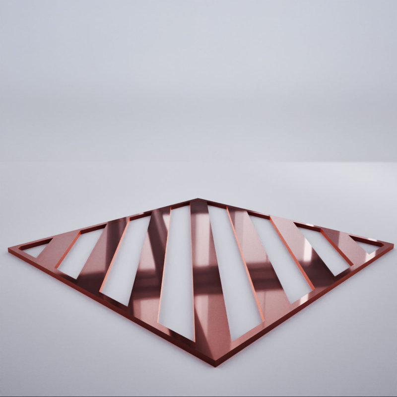 Rothwell Decorative Fretwork Acrylic Wall Panels, Extra Small, 7 3/8"W x 7 3/8"H x 1/8"T, Rose Gold Mirror, Rose Gold