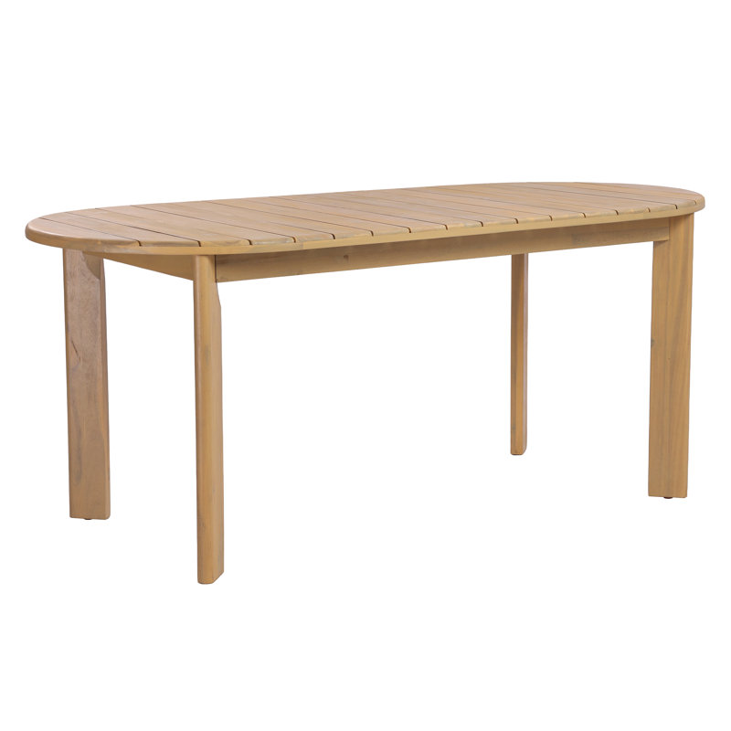 Table de salle à manger d'extérieur moderne en bois d'acacia avec plateau lisse et pieds robustes Modern Coastal