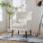 Kawonna Modern Accent Chair,Chenille Arm Chairs for Living Room,Upholstered Mordern Armchair,Comfy Soft Padded Lounge Chair in Small Space, Bedroom, w/Pillow, Solid Wood Leg-726174631