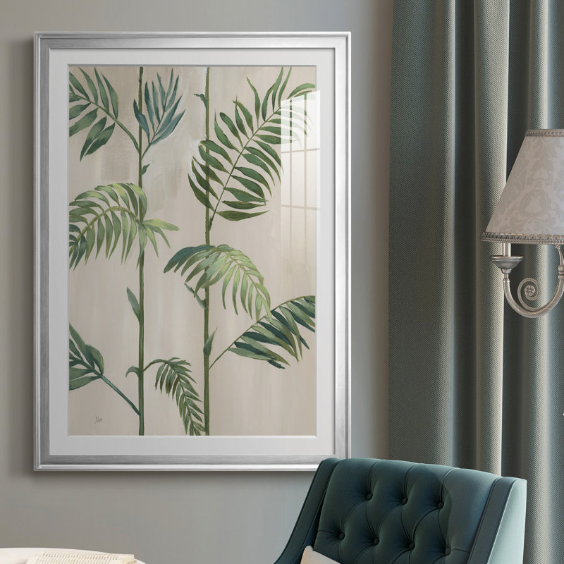 Modern Fronds I - cadre photo, Argent, H 26,5 po x l 36,5 po x P 1,5 po