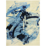 Hand Knotted Abstract Area Rug