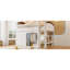 Lit mezzanine double avec armoire de rangement, armoire et DEL, blanc  -133438533-133438534