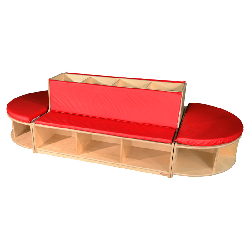 Read-A-Round Double Sided Reading Bench with Storage, Red