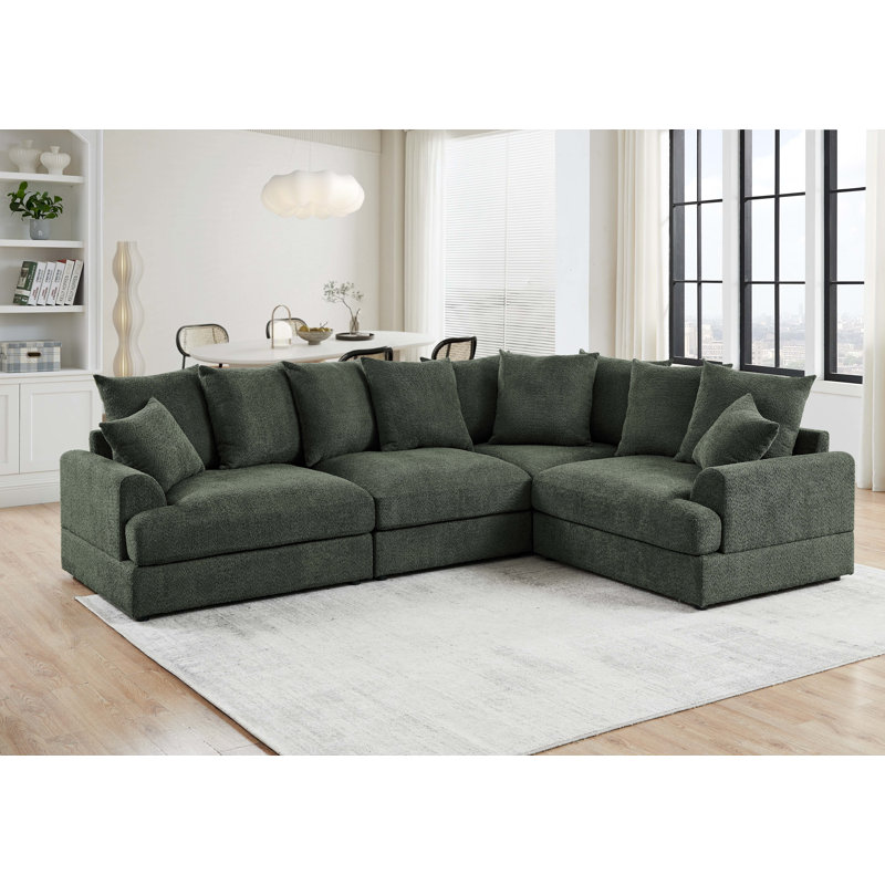 Canapé modulaire Arden Cloud, Vert