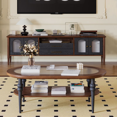 Home TV stand paired with coffee table