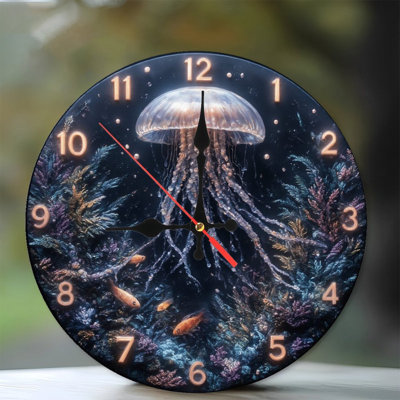 Horloge avec méduse et poisson