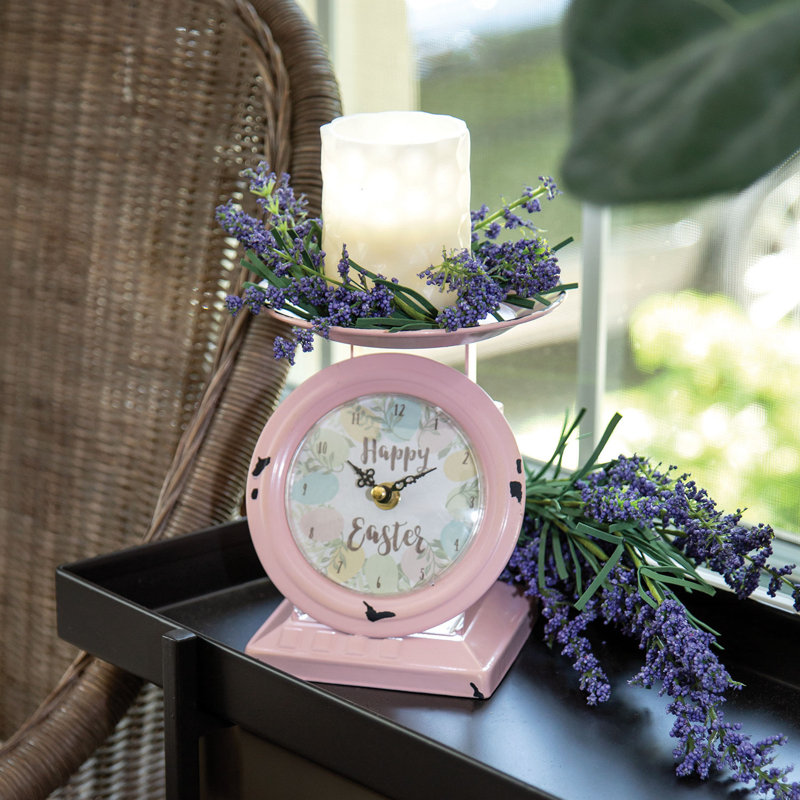 Numerical Metal Electrical Tabletop Clock Pink