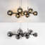 LED pendant light 8-light E27 glass design height-adjustable chandelier Lailah 105cm-98086636