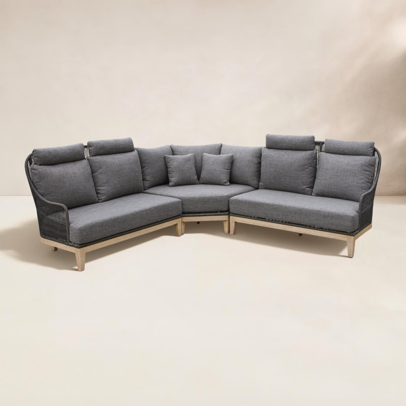 Posey 3 pièces Canapé modulaire gris anthracite