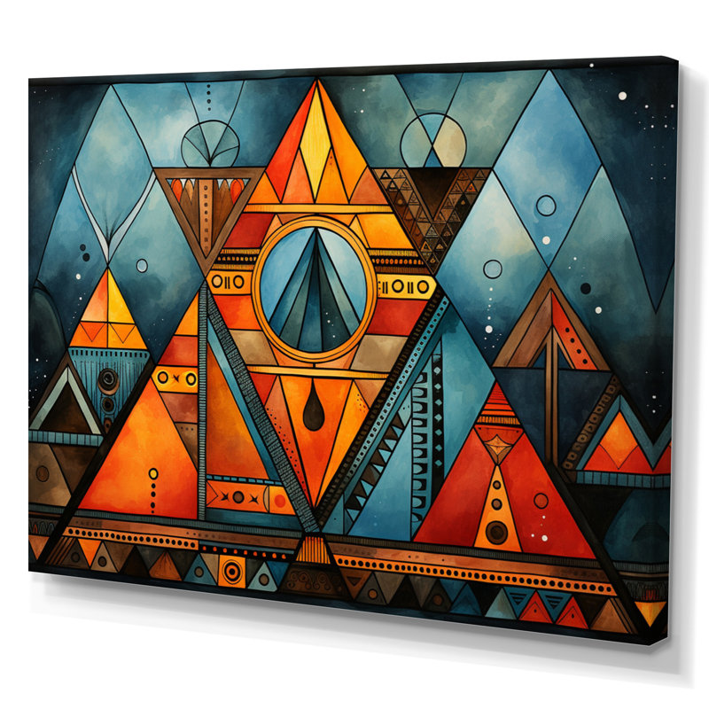 Motif tribal africain I sur toile, H 24 po x l 32 po x P 1 po, Toile tendue