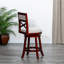 Tabouret pivotant patiné avec siège en tissu - Conçu pour durer confort et style-350986032-350986031
