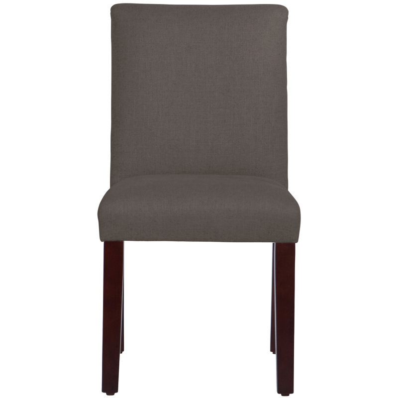 20'' H Upholstered Dining Chair, Classic Slate Linen, Espresso
