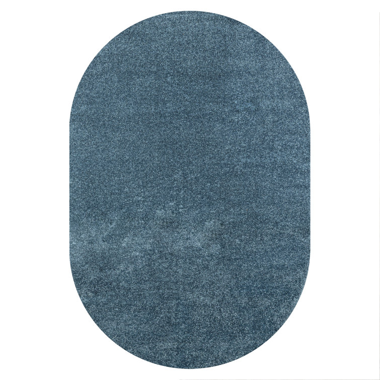 Asalah Solid Low-Pile Turquoise Rug