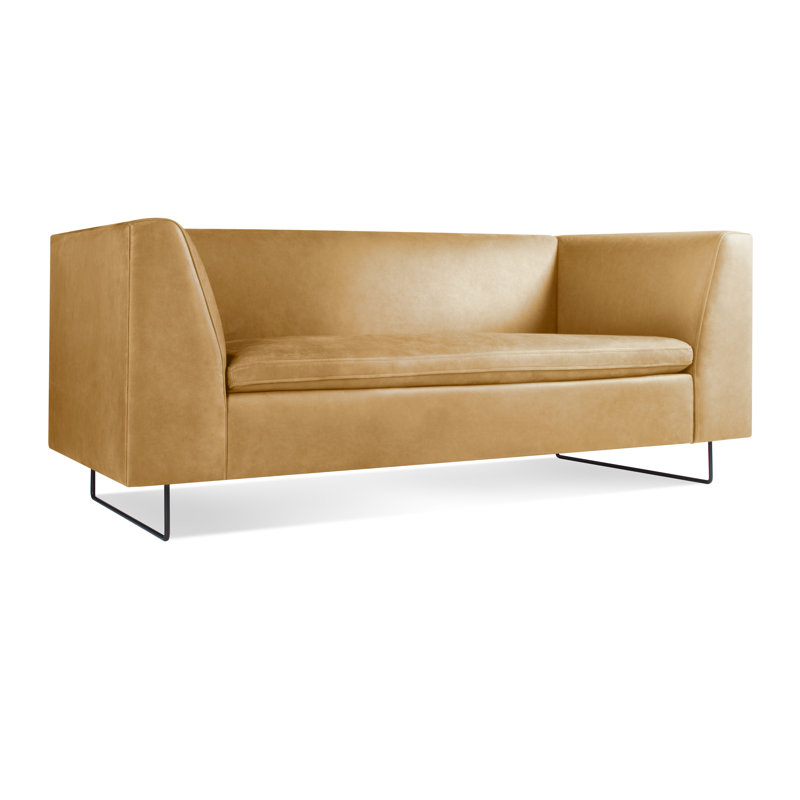 Bonnie Sofa, Camel Genuine Leather, 29" H x 72" W x 33" D