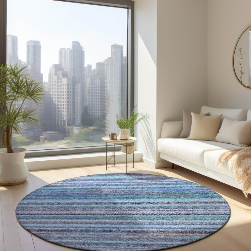 Tapis intérieur / extérieur avec envers antidérapant Azzaria, Rond 8 pi