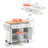 Kitchen Island Cart with Storage, 43.7 in Wide Mobile Rolling Storage Island on Swivel Wheels, with 2 Drawers, Storage Cabinet, Spice/Towel Rack, Hooks, Table for Home Dining Room, White-1443532525