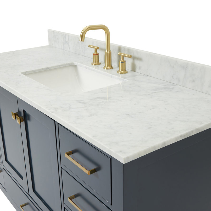 Ensemble de meuble-lavabo simple 55 po Flynt, Bleu minuit