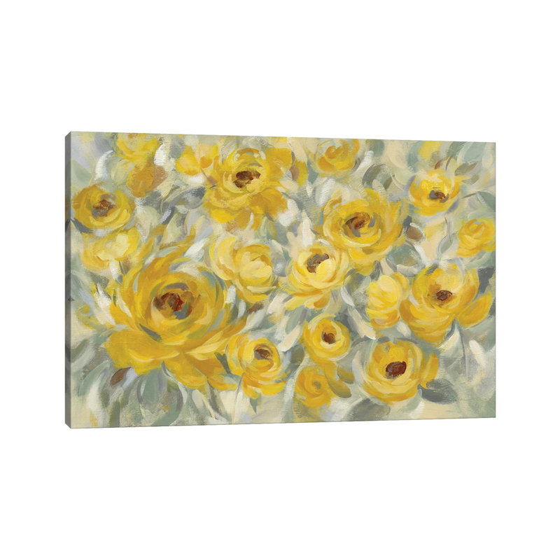 Yellow Roses by Silvia Vassileva - Gallery-Wrapped Canvas Giclée on Canvas, Canvas, 20.32 cm H x 30.48 cm W